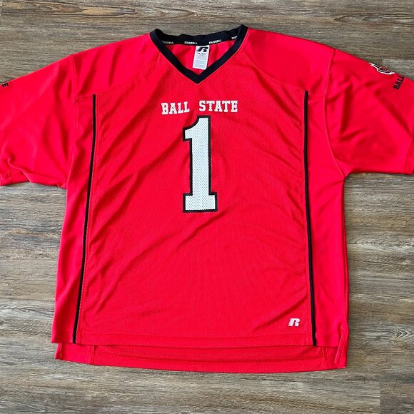 Ball State Cardinals Football Jersey - Men Size XL - Russell - 100% Polyester - Picture 1 of 4